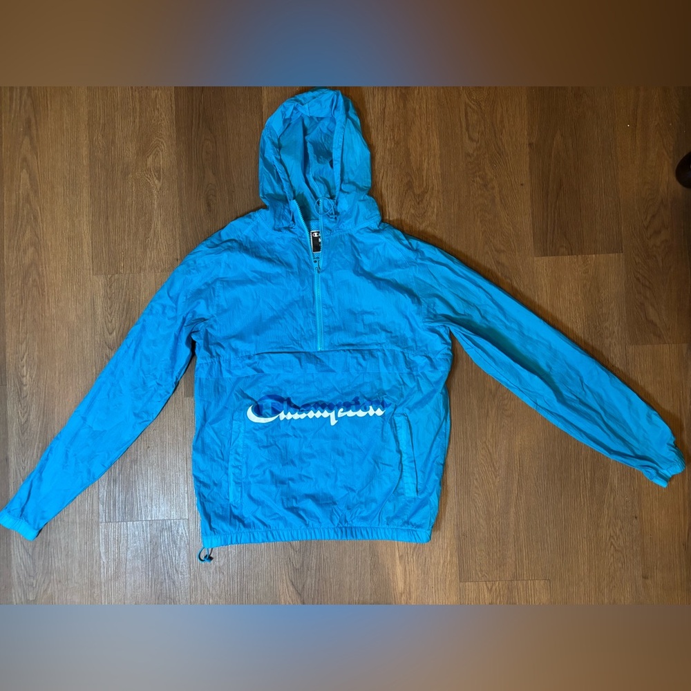 Champion Manorak Tidal Blue Anorak Jacket Men’s M Nylon Wind Water-Resistant